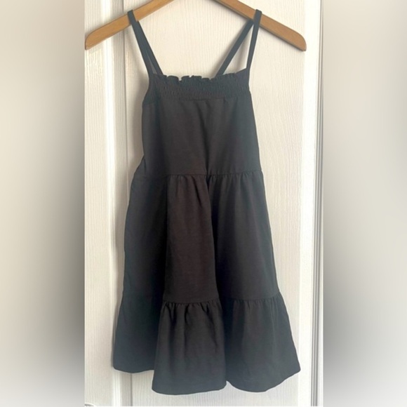 Bixby Nomad Black Spaghetti Cross Strap Smocked Dress Size 6-7 - Picture 1 of 5